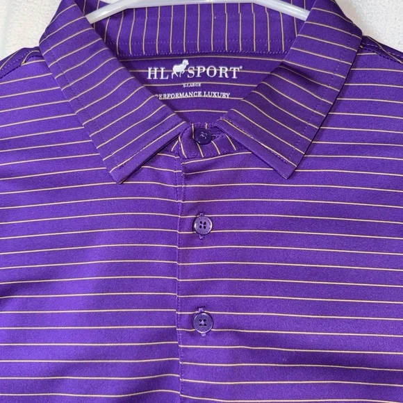HL Sport Performance Luxury
Beautiful, Purple Striped Men's Polo Shirt - Picture 4 of 4